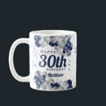 30th Birthday Navy Balloons Coffee Mug<br><div class="desc">A gorgeous navy and silver balloon happy 30th (or any age) birthday mug. This fabulous design is the perfect way to wish someone a happy thirtieth birthday (or change the age!) Personalise with our own custom name and message. Blue coloured typography and gorgeous navy blue and silver balloons.</div>