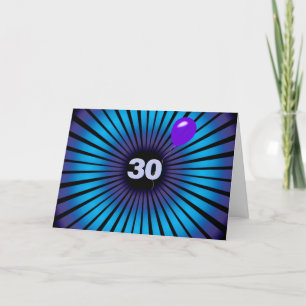 30th Birthday Neon Optical Illusion   Card