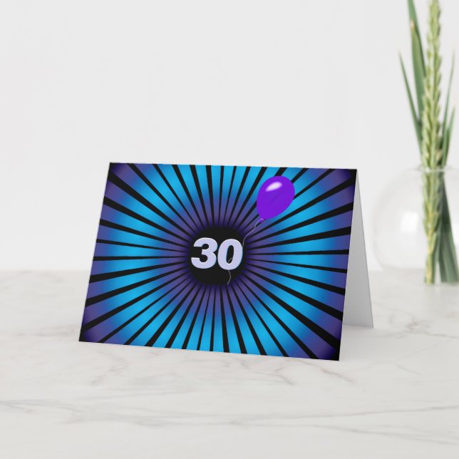 30th Birthday Neon Optical Illusion   Card (Front)