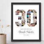 30th Birthday Number 30 Custom Photo Collage Poster<br><div class="desc">Celebrate 30th birthday with this personalised number 30 photo collage poster. This customisable gift is also perfect for wedding anniversary. It's a great way to display precious memories from your wedding and married life. The poster features a collage of photos capturing those special moments, and it can be customised with...</div>