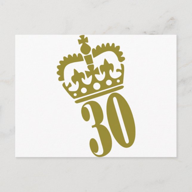 30th Birthday - Number – Thirty Postcard (Front)