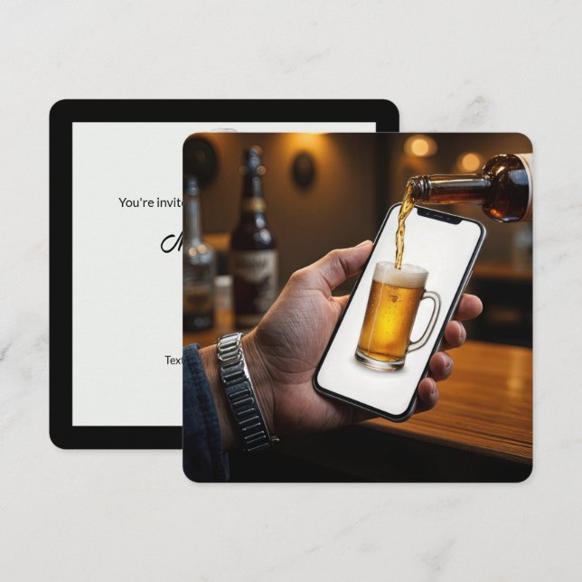 30th Birthday Party Beer Mug Invitation (Front/Back)