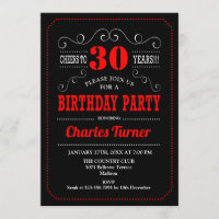 30th Birthday Party - Black Red White