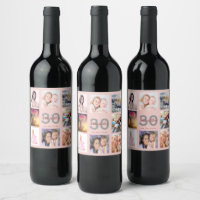 30th birthday party blush rose gold photo collage