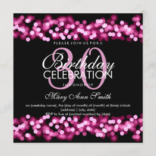30th Birthday Party Faux Pink Hollywood Glam Invitation