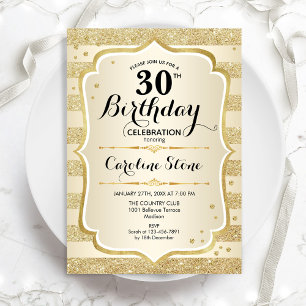 30th Birthday Party - Gold Invitation