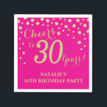 30th Birthday Party Hot Pink and Gold Diamond Napkin<br><div class="desc">30th Birthday Party Invitation with Hot Pink and Gold Glitter Diamond Background. Gold Confetti. Adult Birthday. Man or Woman Birthday. For further customisation,  please click the "Customise it" button and use our design tool to modify this template.</div>