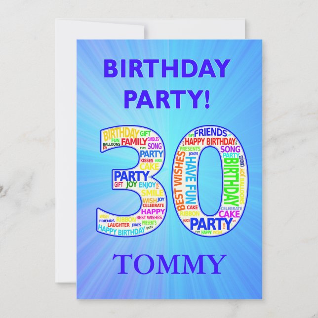 30th Birthday Party Invitation Add a Name (Front)