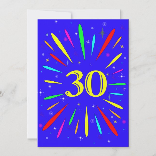 30th Birthday Party Invitation Explosion  (Front)