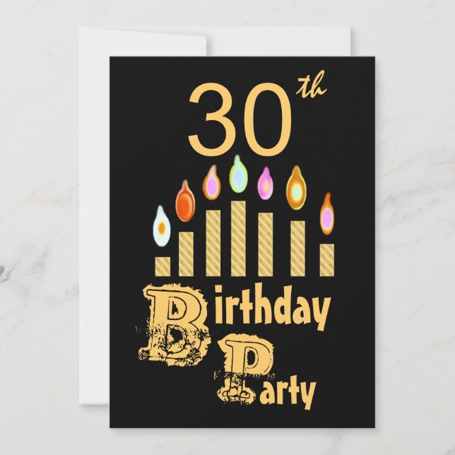 30th Birthday Party Invitation - GOLD (Front)