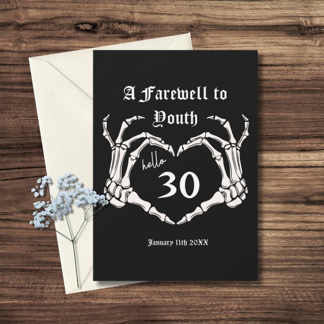 30th Birthday Party Invitation - RIP 20s Funeral (30th Birthday - RIP Twenties Birthday Party  Decor)