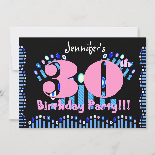 30th Birthday Party Invitation Template (Front)