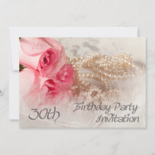 30th Birthday party invitation with roses