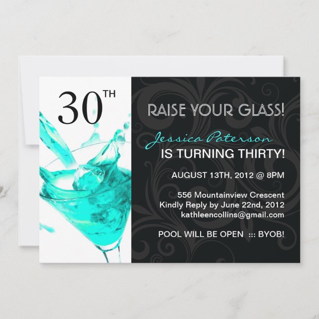 30th BIRTHDAY PARTY INVITATIONS (Front)