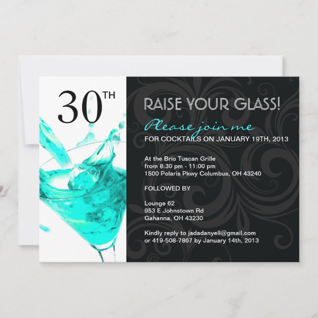 30th BIRTHDAY PARTY INVITATIONS (Front)
