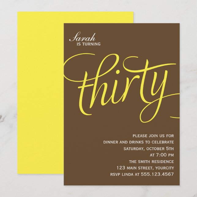 30th Birthday Party Invites (Front/Back)
