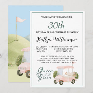 30th Birthday Party Lady Golfer Theme Invitation