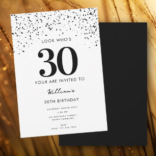 30th Birthday Party Look Who's 30 Modern  Invitation