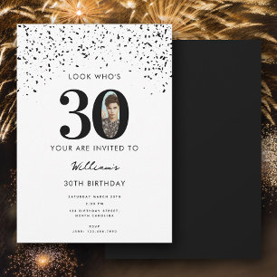 30th Birthday Party Look Who's 30 Modern Photo  Invitation