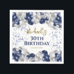 30th Birthday Party Navy Balloons Napkin<br><div class="desc">A gorgeous 30th birthday party or celebration paper napkin. This fabulous navy blue and silver balloons design is the perfect tableware to decorate your table for a 30th celebration or thirtieth birthday party.</div>