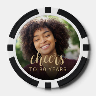 30th Birthday Party Photo Cheers Poker Chips