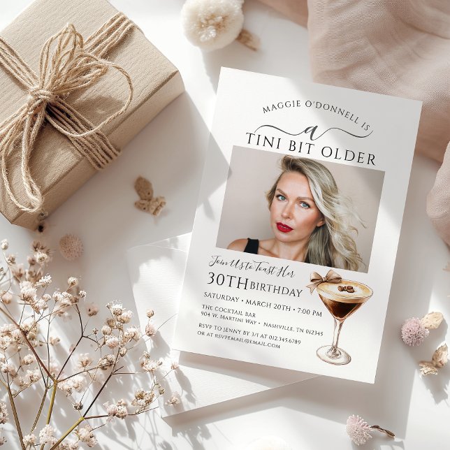30th Birthday Party Photo Espresso Martini  Invitation (Creator Uploaded)