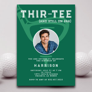 30th Birthday Party Photo Modern Golf Green Invitation