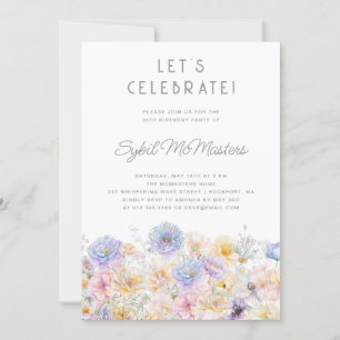 30th Birthday Party Spring Watercolor Floral Invitation