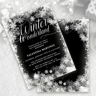 30th Birthday Party Winter Wonderland Snowflake Invitation