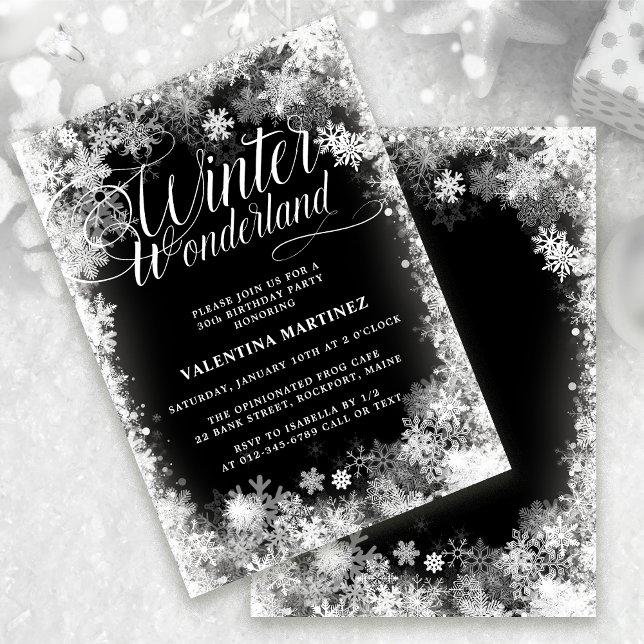 30th Birthday Party Winter Wonderland Snowflake Invitation (Creator Uploaded)