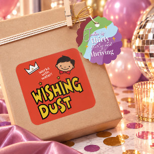 30th Birthday Party Wishing Dust  Square Sticker
