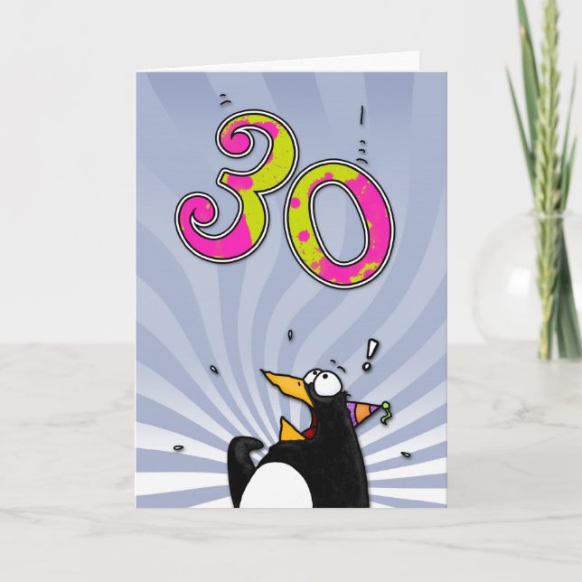 30th Birthday - Penguin Surprise Card (Front)