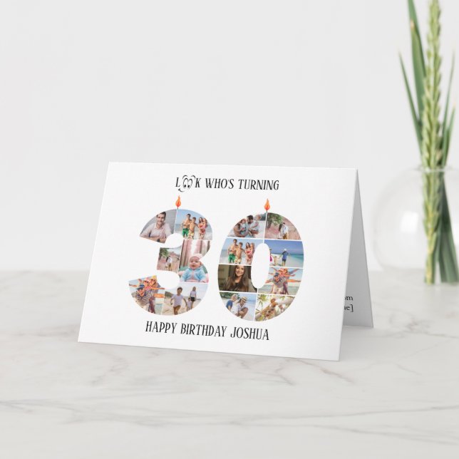 30th Birthday Photo Card (Front)