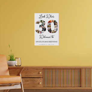 30th Birthday Photo Collage Sign look who's 30