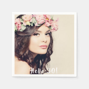 30th birthday photo napkin