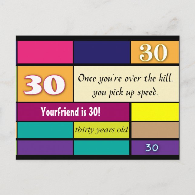 30th Birthday Postcard (Front)