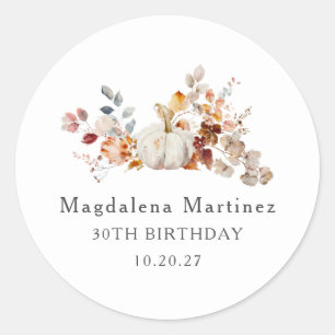 30th Birthday Pumpkin Fall Flower Envelope Seal