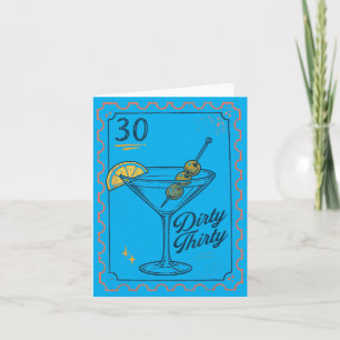 30th Birthday Queen Drinking Lover Martini Dirty A Card