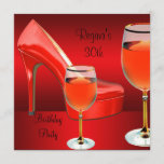 30th Birthday Red Shoes Hi Heels Wine Glass Invitation<br><div class="desc">30th Birthday  Party Red Shoes Hi Heels Wine Glass Invitation All Occasions Party</div>