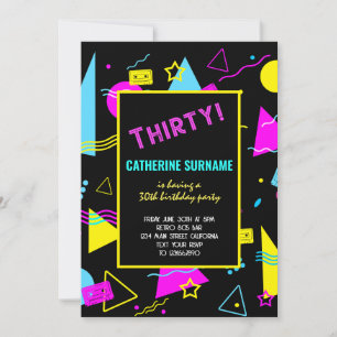 30th Birthday Retro Party Invitation