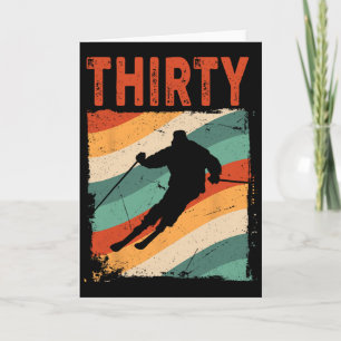 30th Birthday Retro Ski Skiing 30 Year Old Men Wom Card
