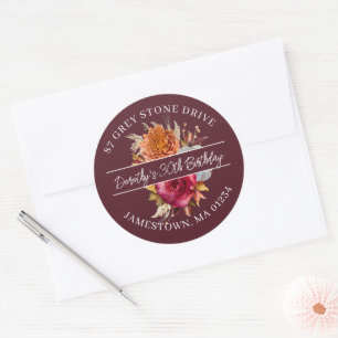 30TH Birthday Return Address Label
