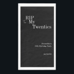 30th Birthday RIP 20s Black and White Party Napkin<br><div class="desc">This is a modern, 30th birthday, Halloween adult party design. This simple RIP 20s design, is in classic black and white with stylish typography. The template is set up for you to simply add your name, and Halloween birthday party details. Perfect for a cool and fun, Halloween themed, 30th birthday...</div>