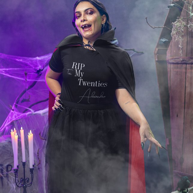 30th Birthday RIP 20s Black White Matching Party T-Shirt (Creator Uploaded)