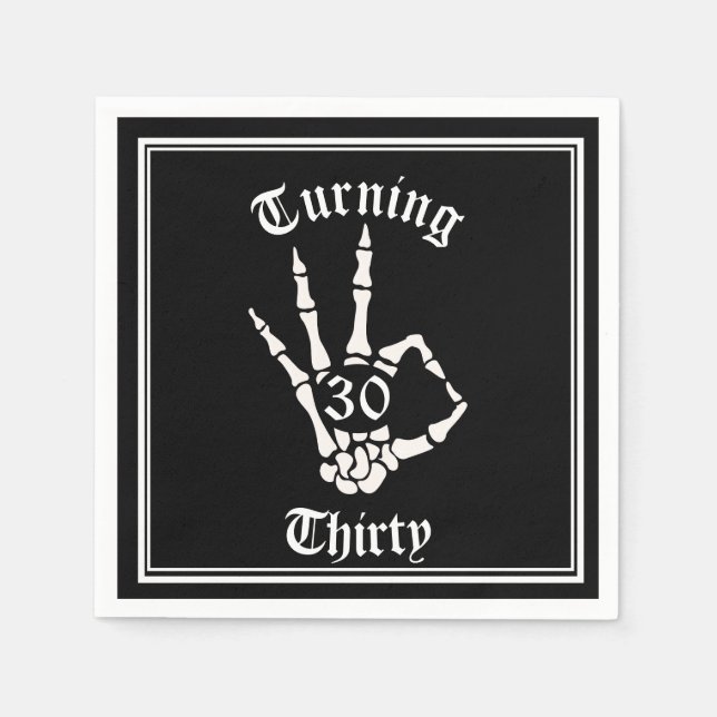 30th Birthday - RIP Twenties Skeleton Paper Plate  Napkin (Front)