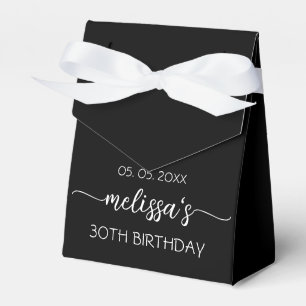 30th Birthday Simple Black Calligraphy Script Favour Box
