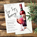 30th Birthday Sip Sip Hooray Wine Invitation<br><div class="desc">This 30th birthday invitation features a fun sip hooray wine theme perfect for wine tasting party girls night celebration or a milestone birthday event. Birthday Red Wine graphic Invitations. Easy to personalize. All text is adjustable and easy to change for your own party needs. Simple Watercolor fruity drink graphics. Invitations...</div>