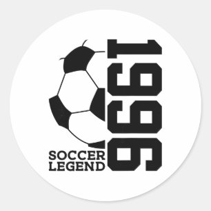 30th Birthday Soccer Legend 1996 Classic Round Sticker