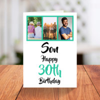 30th Birthday Son Green Modern Photo Collage