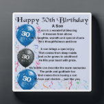 30th  Birthday Son Poem Plaque<br><div class="desc">A great personalised gift for a son on his 30th  Birthday.

This item can be personalised or just purchased as it is</div>